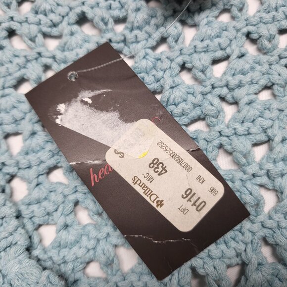 Vintage Heather B Womens Crochet Vest Cardigan 2X Plus Open Knit Tie Up Dillards - Picture 7 of 14